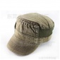 新款韩版男士平顶帽 户外军帽洗水做旧平顶军帽牛仔布平顶帽工厂